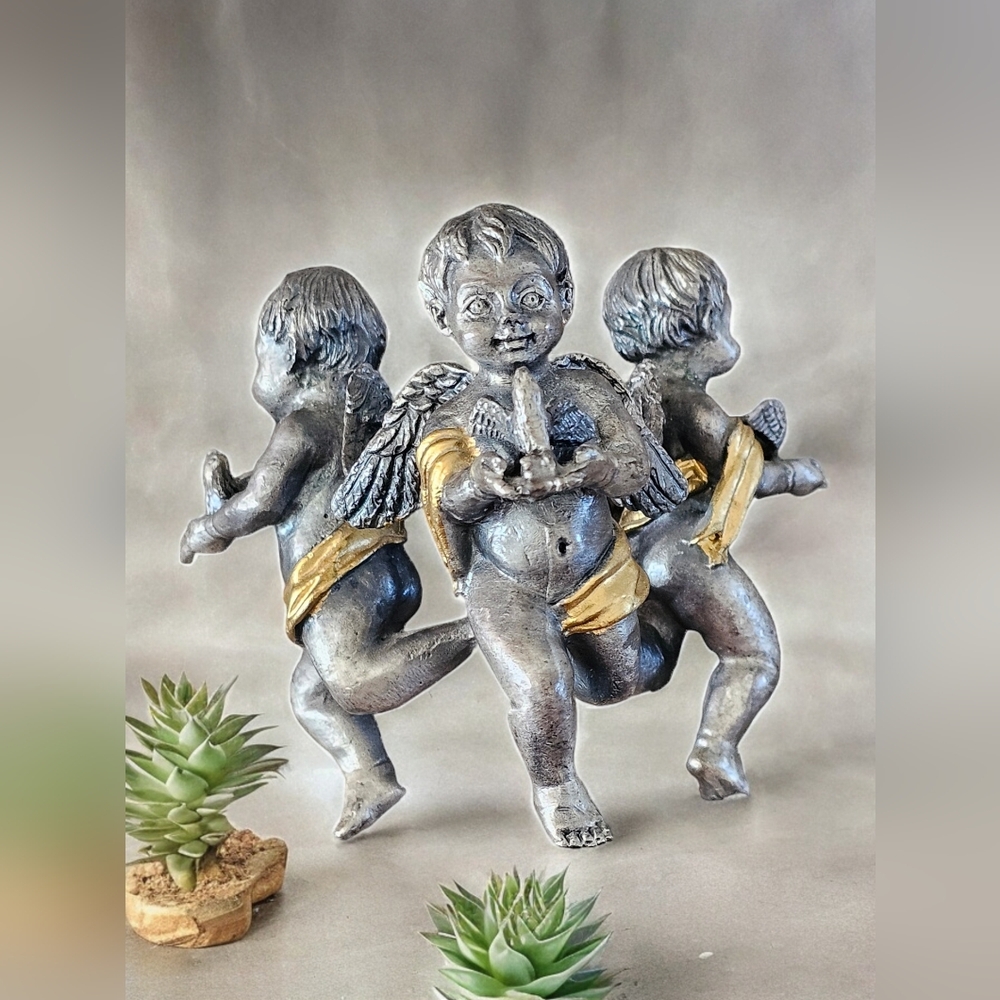 Vintage Rare SPI 1993 Angels Pewter Candle Holder